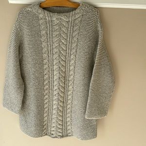 Gray Cable Knit Women's Sweater